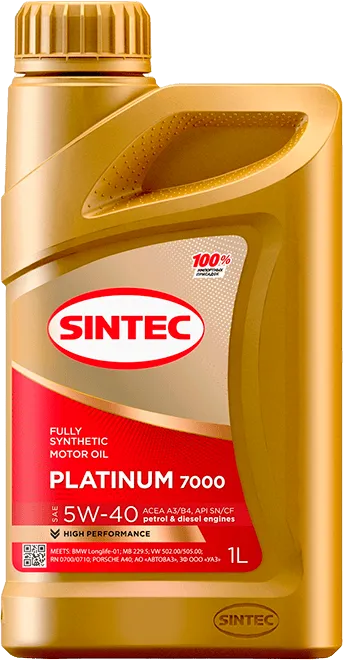 Моторное масло SINTEC PLATINUM 7000 5W-40 1 литр