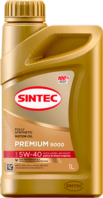 Моторное масло SINTEC Premium 9000 5W-40 1 литр