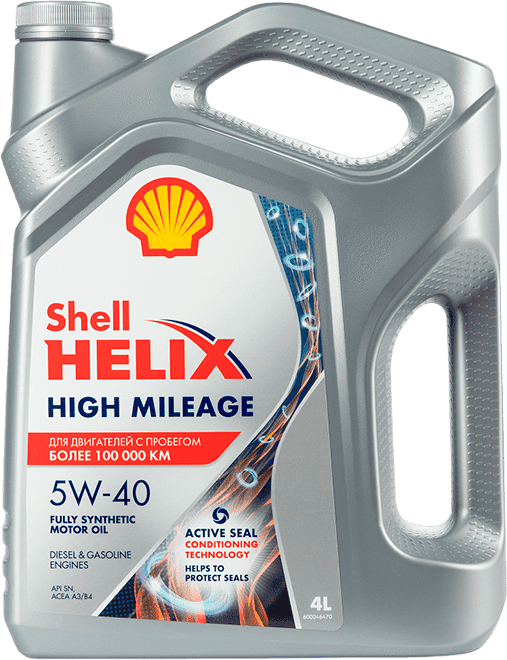 Моторное масло SHELL Helix High Mileage 5W-40 4 литра