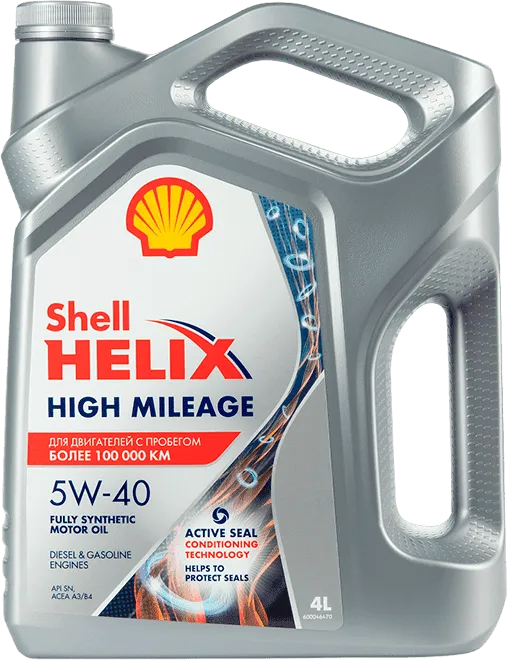 Моторное масло SHELL Helix High Mileage 5W-40 4 литра Моторное масло SHELL Helix High Mileage 5W-40 4 литра