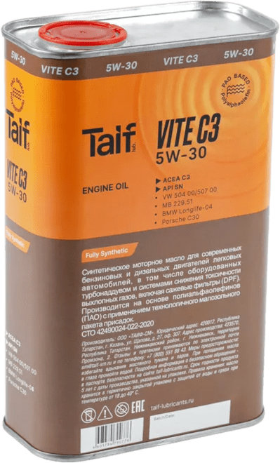 Моторное масло Taif VITE C3 5W-30 1 литр