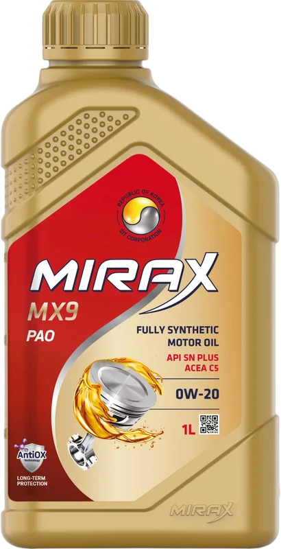 Моторное масло Mirax MX9 0W-20 1 литр