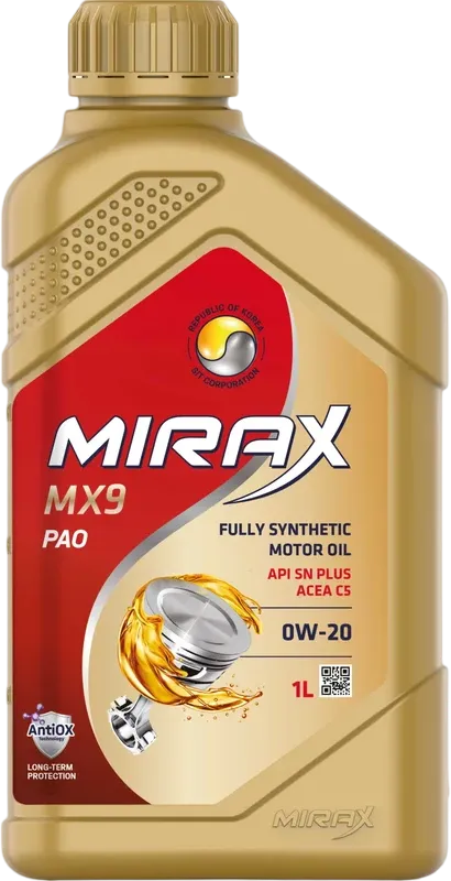 Моторное масло Mirax MX9 0W-20 1 литр