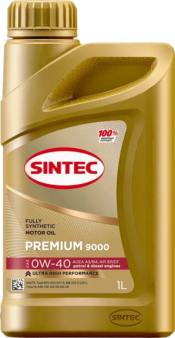 Моторное масло SINTEC Premium 9000 0W-40 1 литр