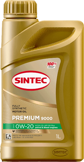 Моторное масло SINTEC Premium 9000 0W-20 1 литр