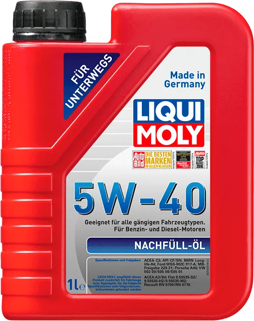 Моторное масло LIQUI MOLY Nachfull Oil 5W-40 1 литр