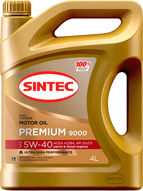 Моторное масло SINTEC Premium 9000 5W-40 4 литра