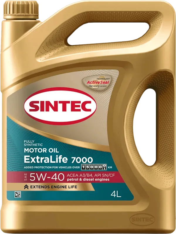 Моторное масло SINTEC EXTRALIFE 7000 5W-40 4 литра