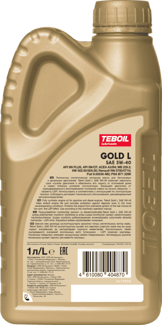 Моторное масло Teboil GOLD L 5W-40 1 литр