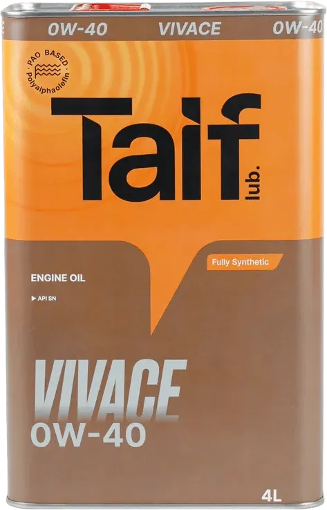 Моторное масло Taif Vivace 0W-40 4 литра Моторное масло Taif Vivace 0W-40 4 литра
