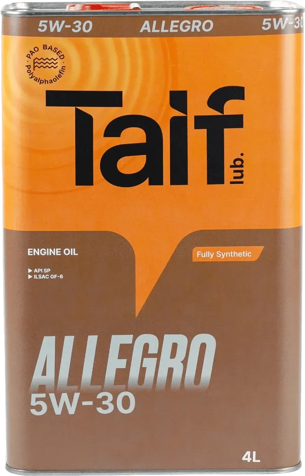 Моторное масло Taif Allegro 5W-30 4 литра Моторное масло Taif Allegro 5W-30 4 литра