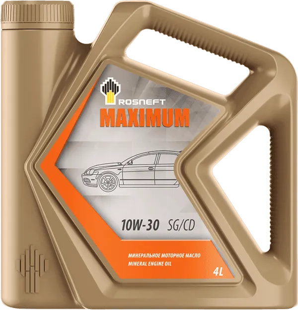Моторное масло Rosneft Maximum 10W-30 4 литра Моторное масло Rosneft Maximum 10W-30 4 литра