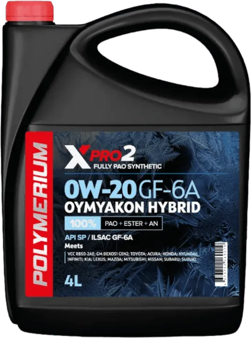 Моторное масло Polymerium XPRO2 Oymyakon Hybrid 0W-20 4 литра Моторное масло Polymerium XPRO2 Oymyakon Hybrid 0W-20 4 литра