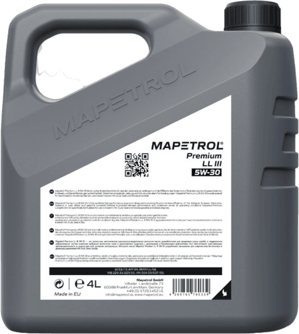 Моторное масло Mapetrol PREMIUM LL III 5W-30 4 литра