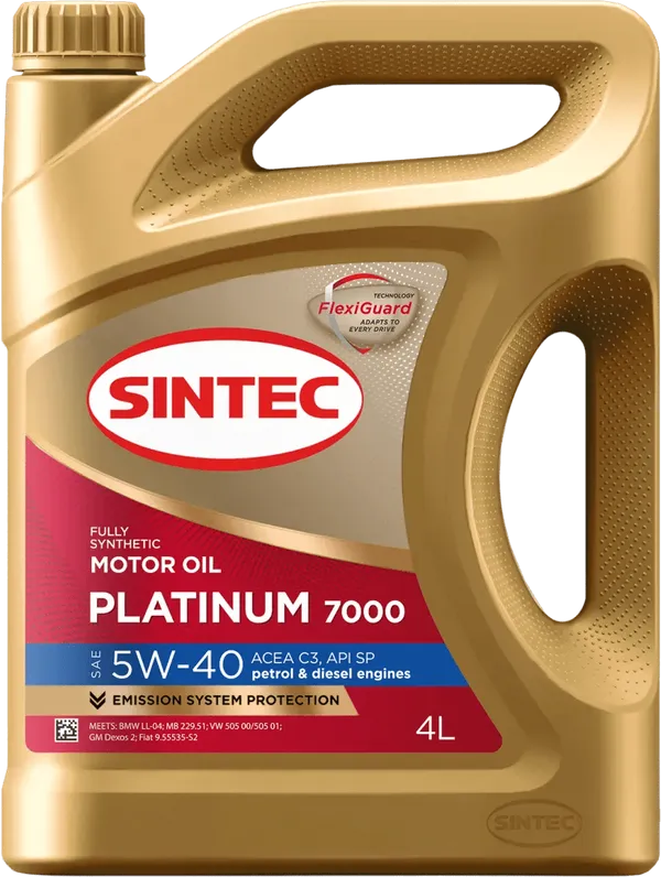 Моторное масло SINTEC PLATINUM 7000 5W-40 4 литра