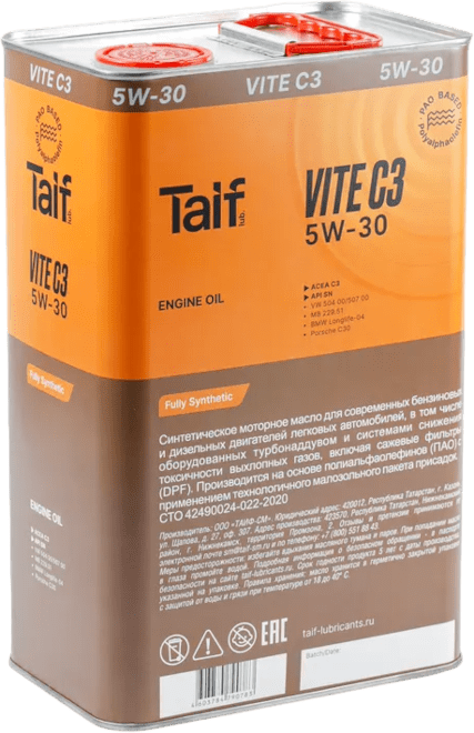 Моторное масло Taif VITE C3 5W-30 4 литра