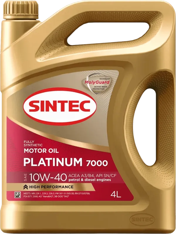 Моторное масло SINTEC Platinum 7000 10W-40 4 литра