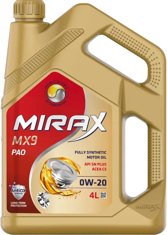 Моторное масло Mirax MX9 0W-20 4 литра Моторное масло Mirax MX9 0W-20 4 литра