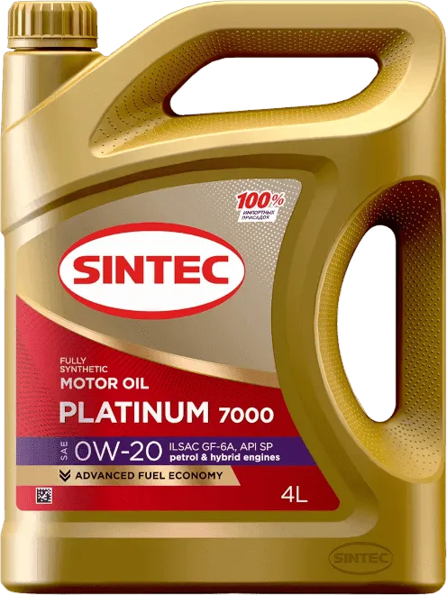 Моторное масло SINTEC PLATINUM 7000 0W-20 4 литра