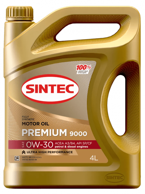 Моторное масло SINTEC Premium 9000 0W-30 4 литра