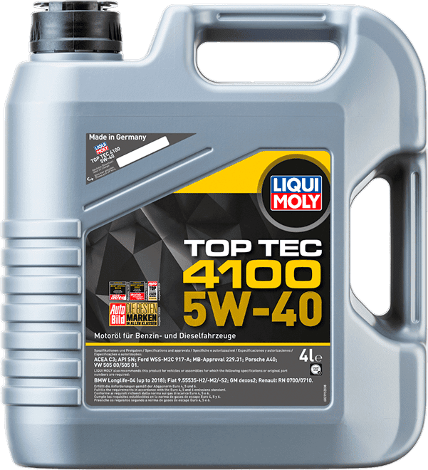 Моторное масло LIQUI MOLY Top Tec 4100 5W-40 4 литра