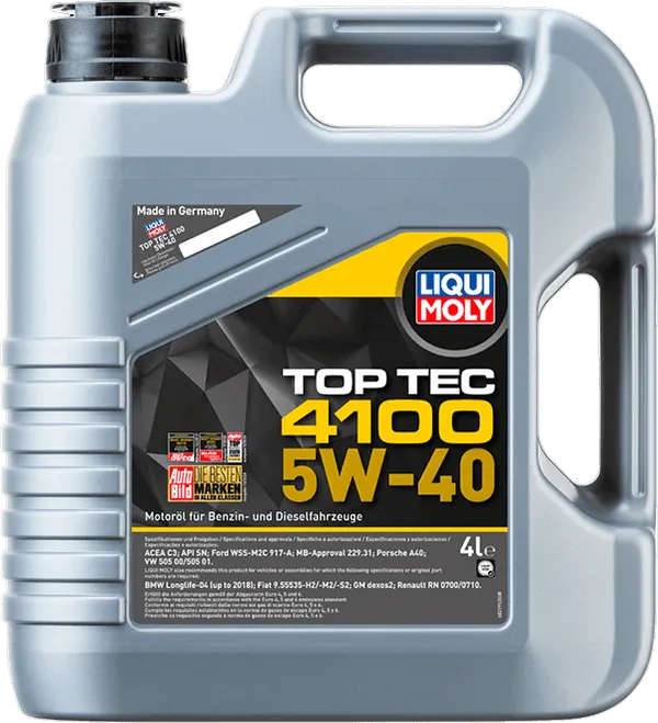 Моторное масло LIQUI MOLY Top Tec 4100 5W-40 4 литра Моторное масло LIQUI MOLY Top Tec 4100 5W-40 4 литра