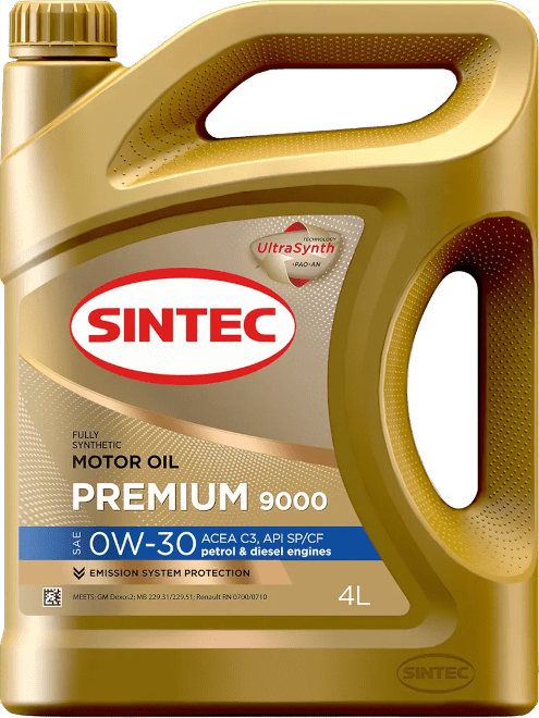 Моторное масло SINTEC Premium 9000 0W-30 4 литра