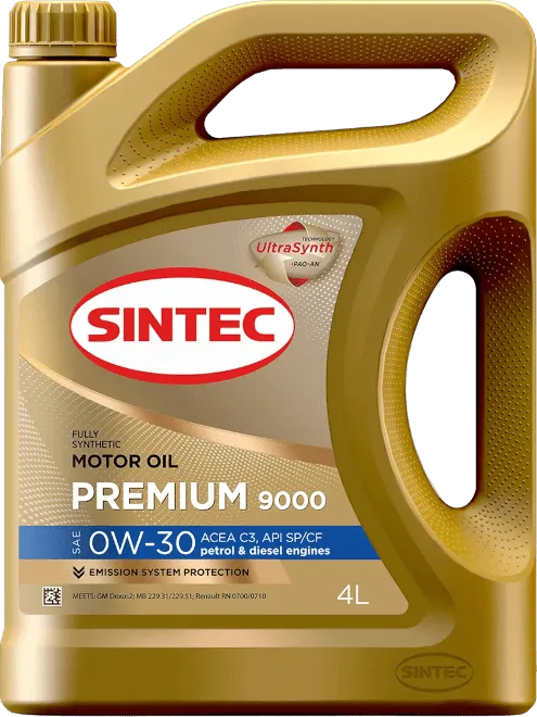 Моторное масло SINTEC Premium 9000 0W-30 4 литра