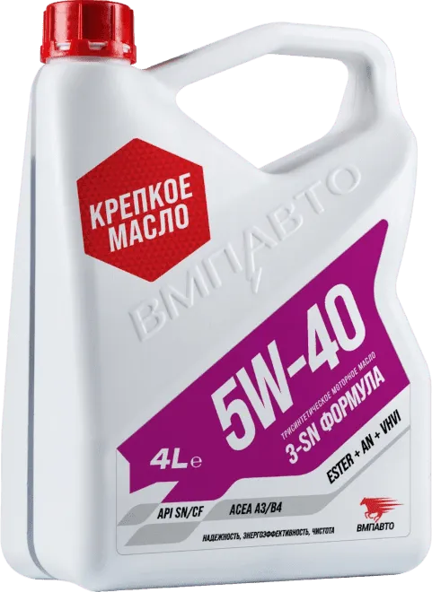 Моторное масло ВМПАВТО 3-SN Формула 5W-40 4 литра Моторное масло ВМПАВТО 3-SN Формула 5W-40 4 литра