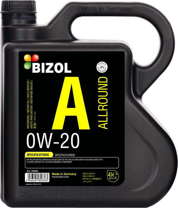 Моторное масло Bizol Allround 0W-20 4 литра