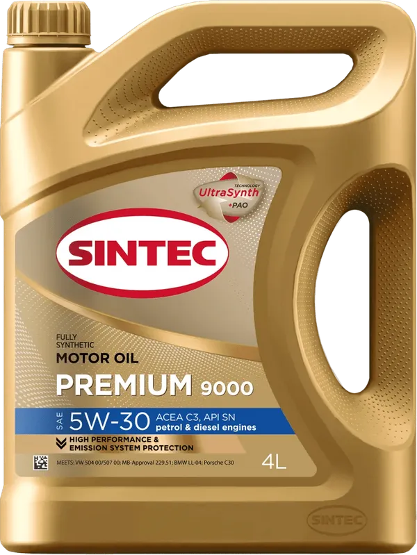 Моторное масло SINTEC Premium 9000 5W-30 4 литра