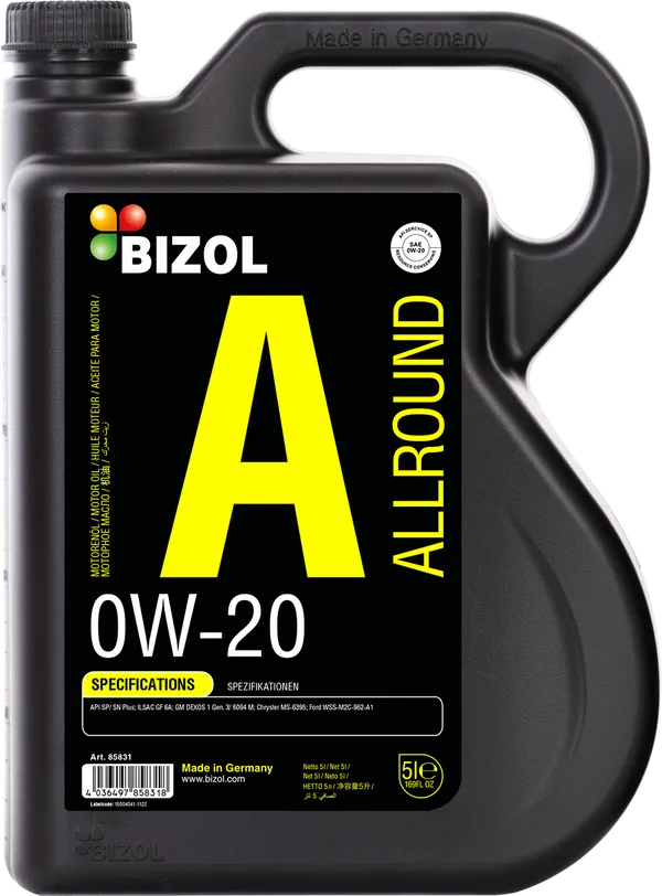 Моторное масло Bizol Allround 0W-20 5 литров